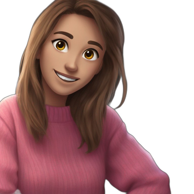 cozy pink sweater smile emoji