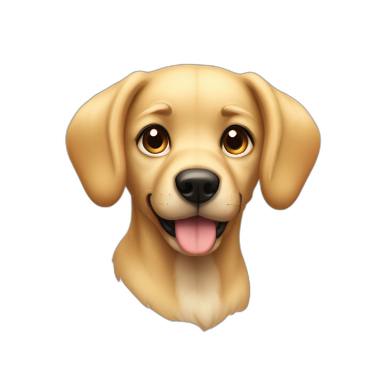 cute fully blond dog ears up dark snout emoji