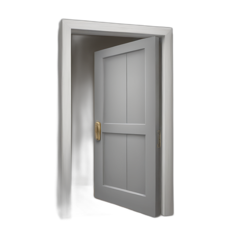 open door wood color gray perpective emoji