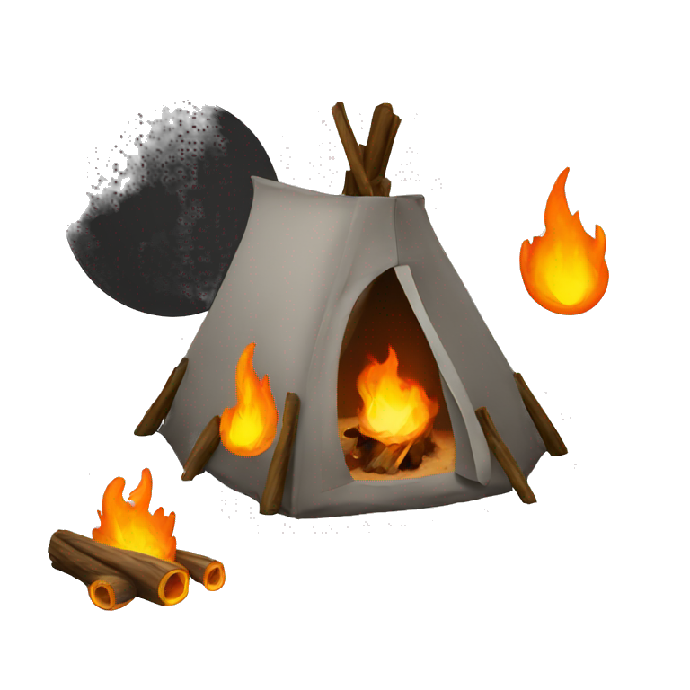 Campfire on the moon emoji