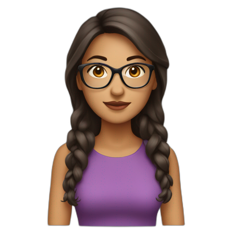 Latina brune avec lunette emoji