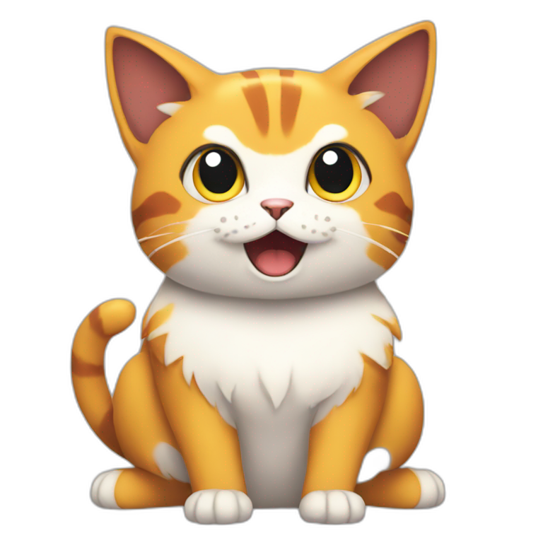 Sitting-bicolor-cat-fire-type-pokemon-shocked emoji