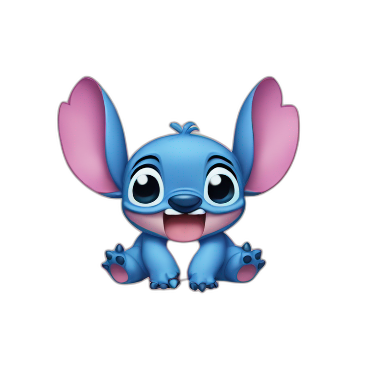 Blue and pink Stich  from lilo and stich emoji