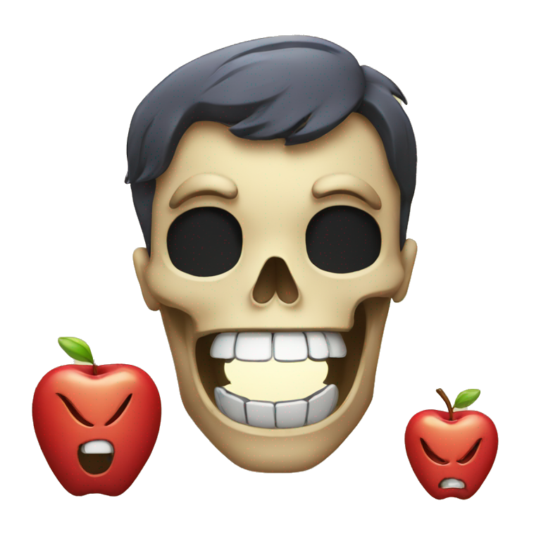 Apple skull face emoji and apple laughing face emoji emoji