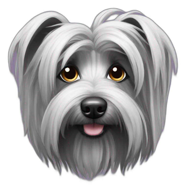witch Skye Terrier really long hair pollux emoji