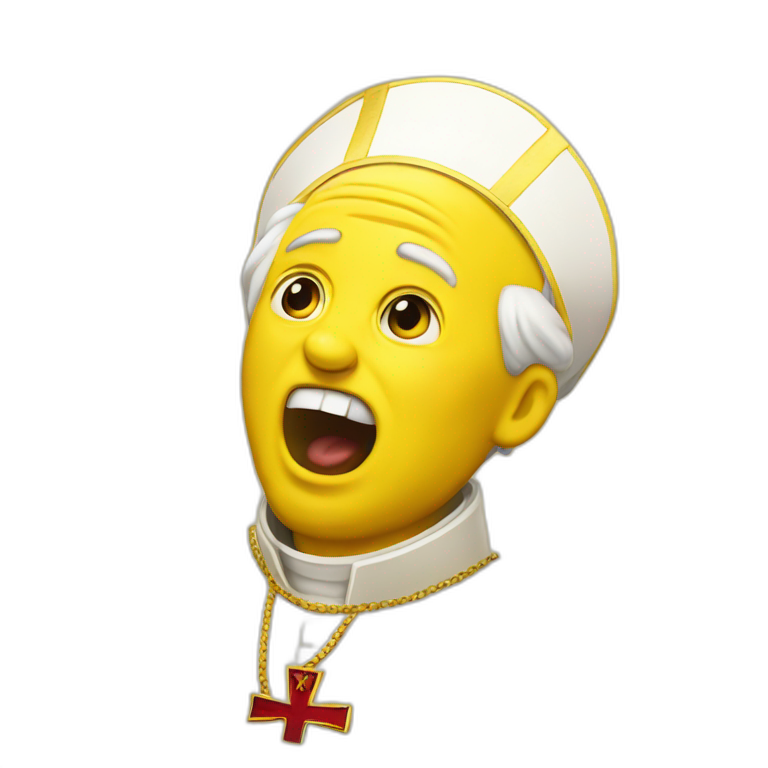 The Screaming yellow pope  emoji