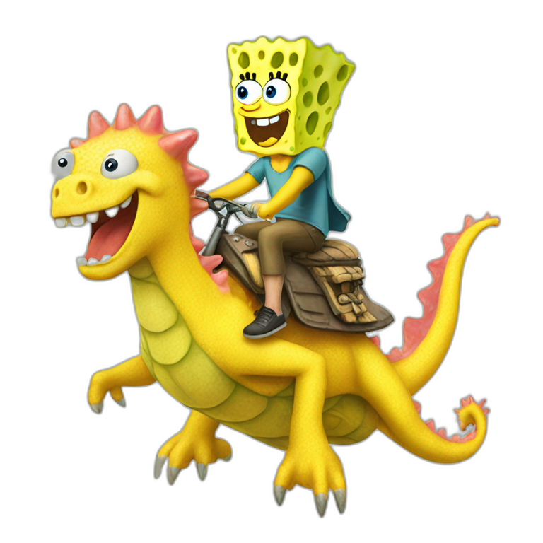 spongbob riding a dragon emoji