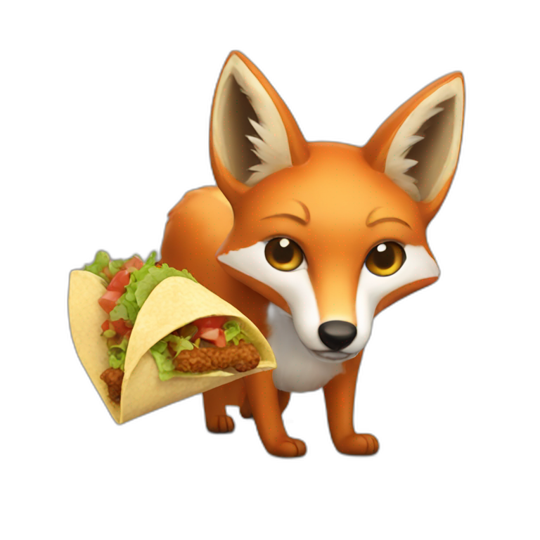 A fox eating tacos  emoji