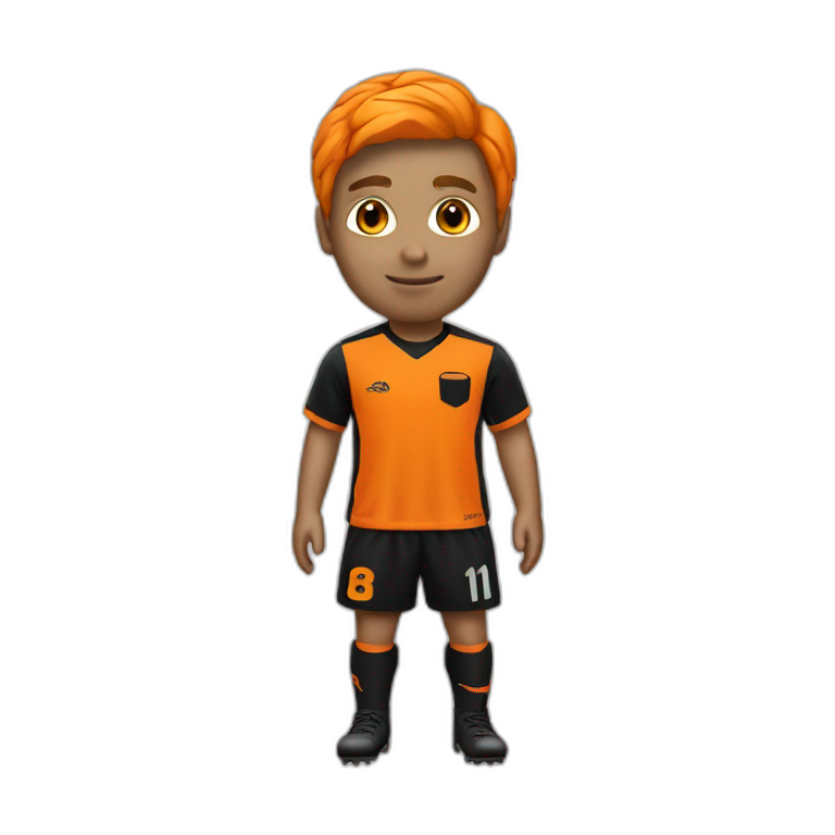 Tenue soccer orange noir emoji