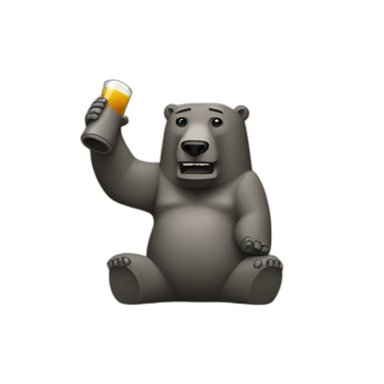 moai drinking bear emoji