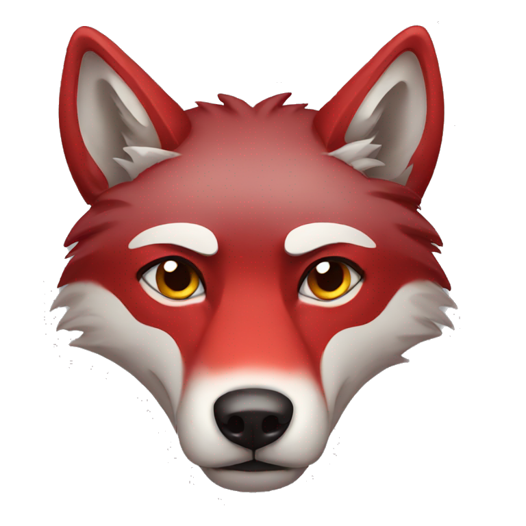 Red sad wolf emoji