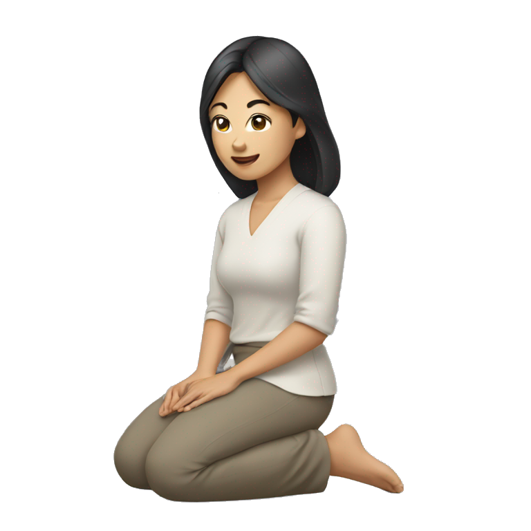 asian woman kneeling  emoji