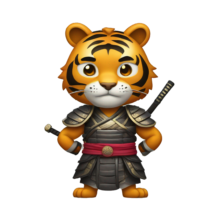 Tiger samurai with his arms crossed emoji
