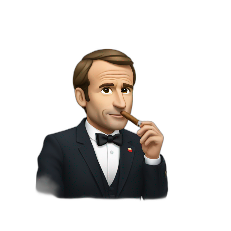 macron french president smoking a cigar emoji