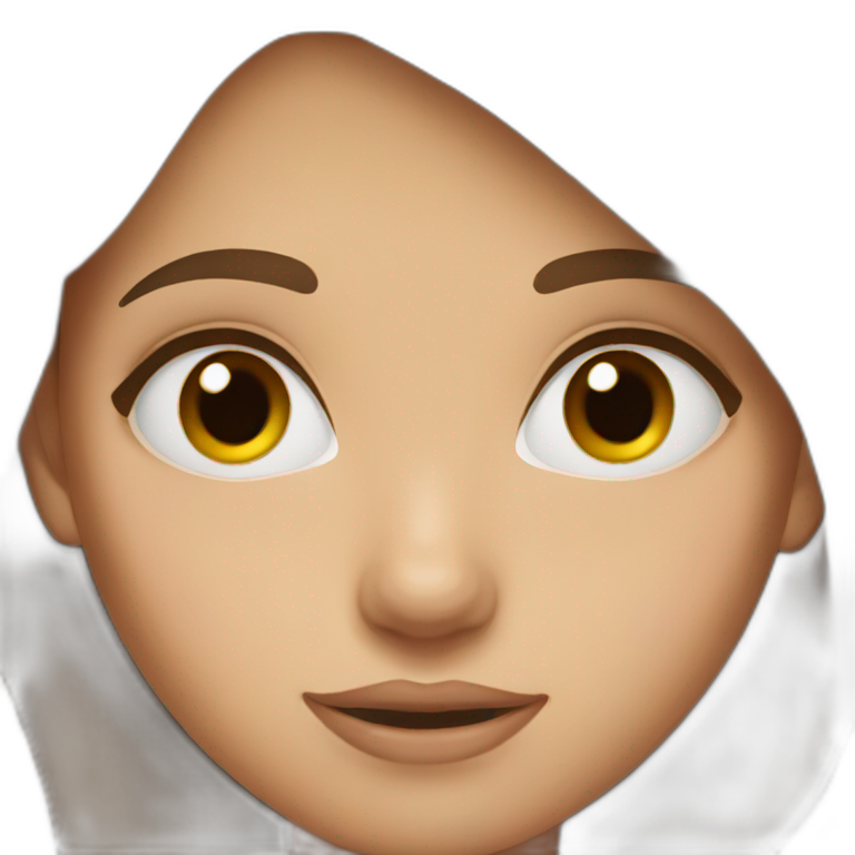 Girl with brown hair brown eyes emoji