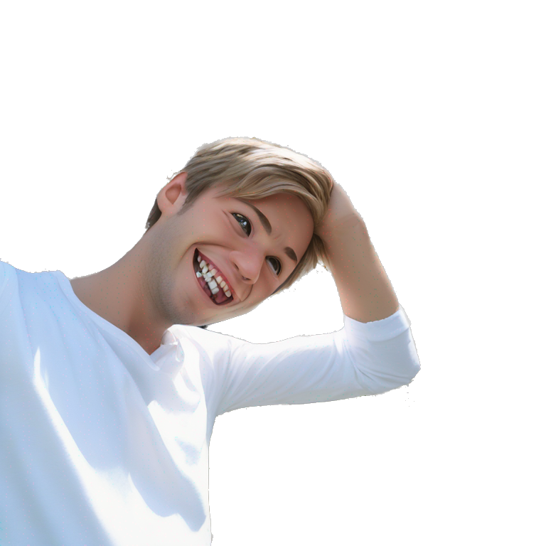 happy boy in white emoji