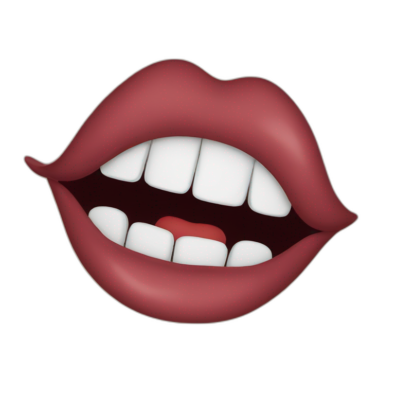 Wink bite lip emoji