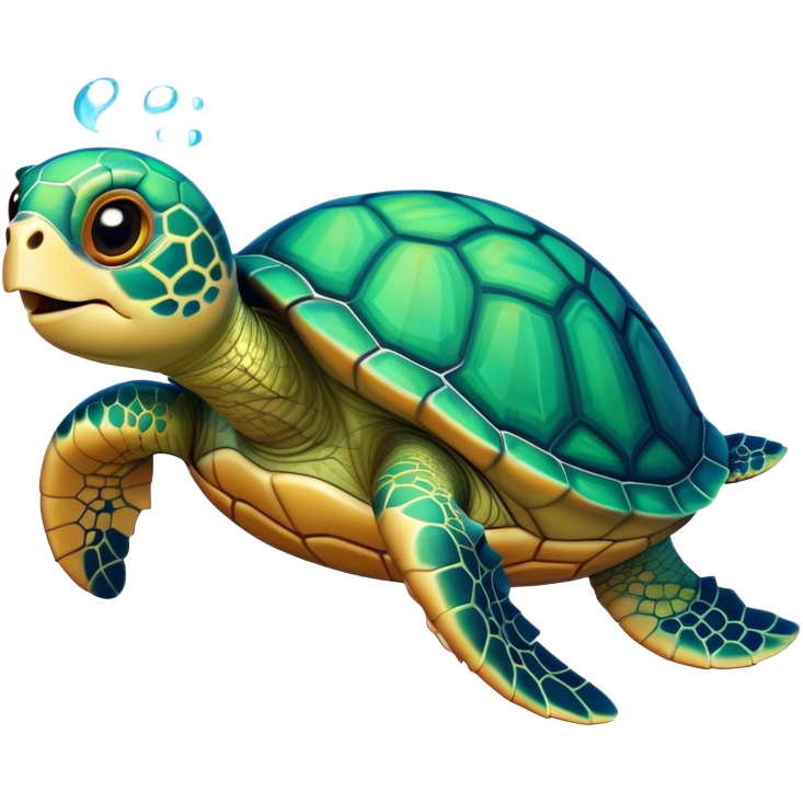 Cinematic Comical Sea Turtle Portrait Emoji, Head tilted dramatically ...