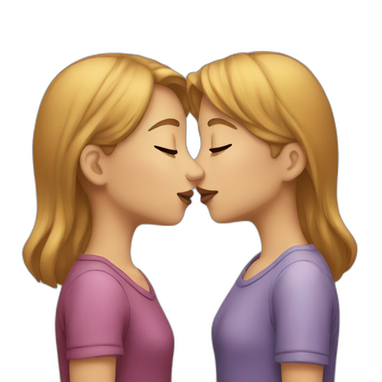 Two girls kissing emoji