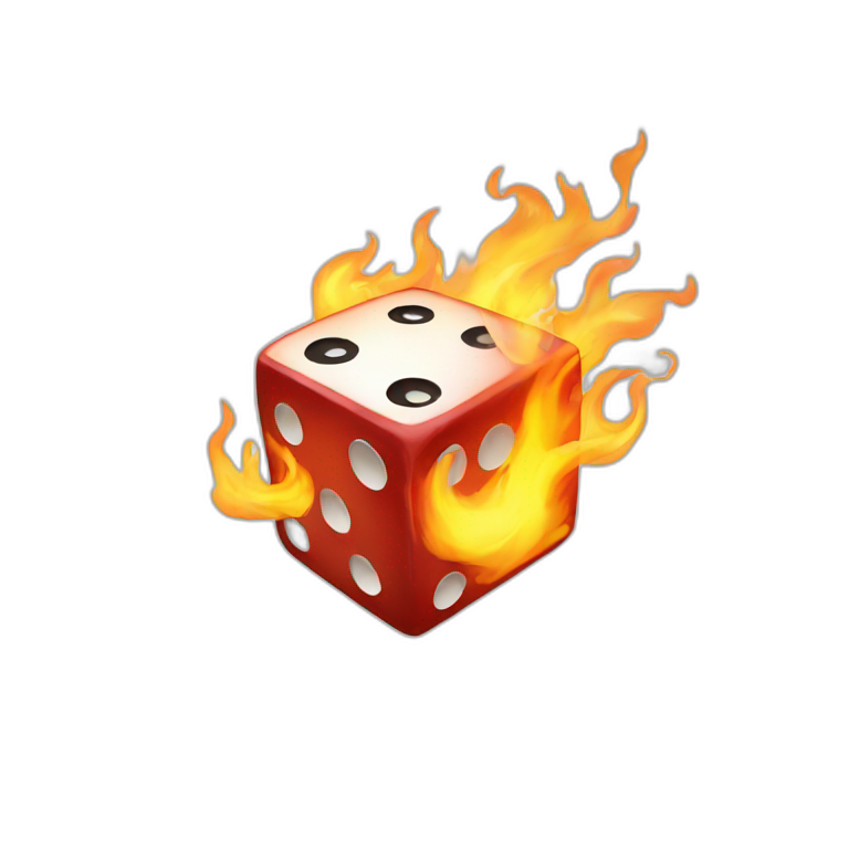 Dice on fire emoji