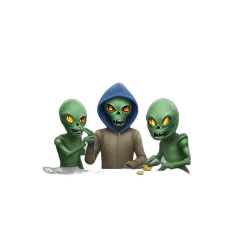 aliens robbing a bank emoji
