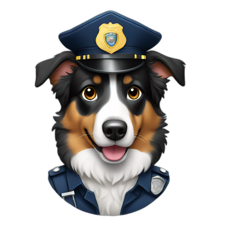 australian Shepherd in Police Uniform emoji