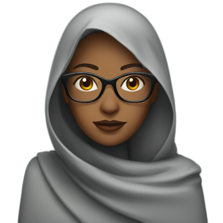 Veiled woman wearing glasses emoji