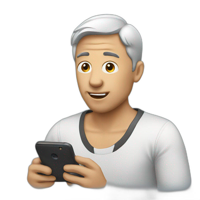man using his phone emoji