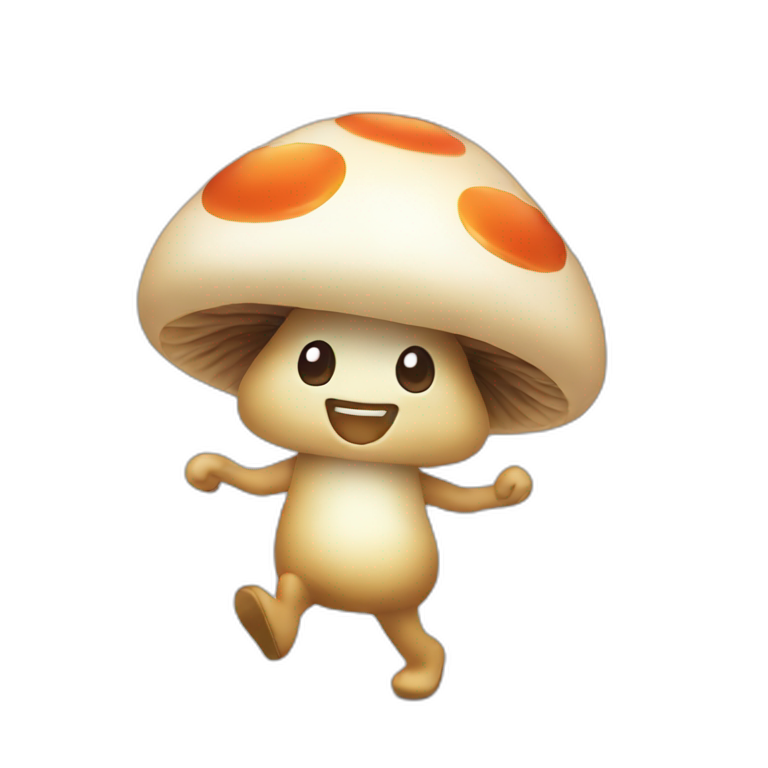 Cute mushroom dancing emoji