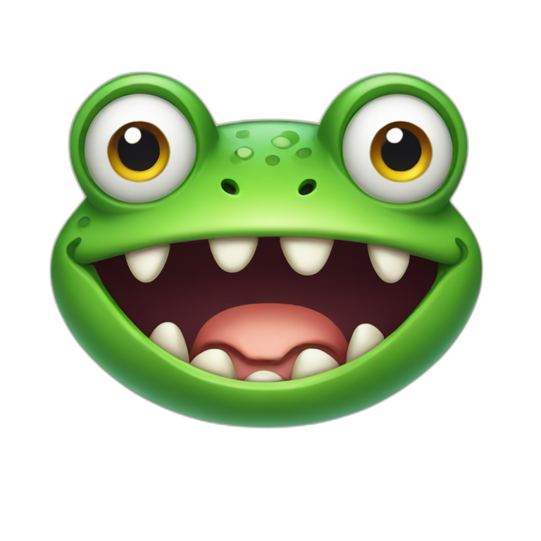 angry frog with teeth  emoji