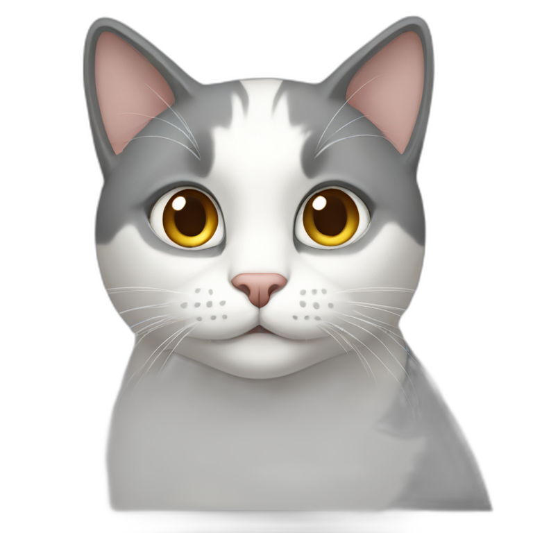 Grey and white cat emoji