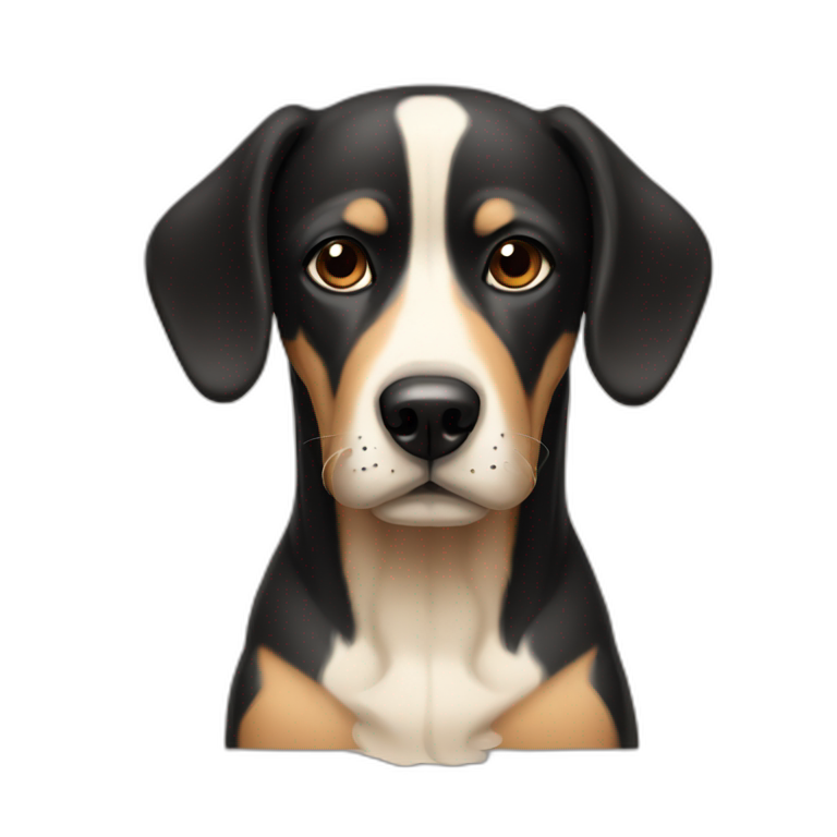 Beige and black dog with long ears emoji