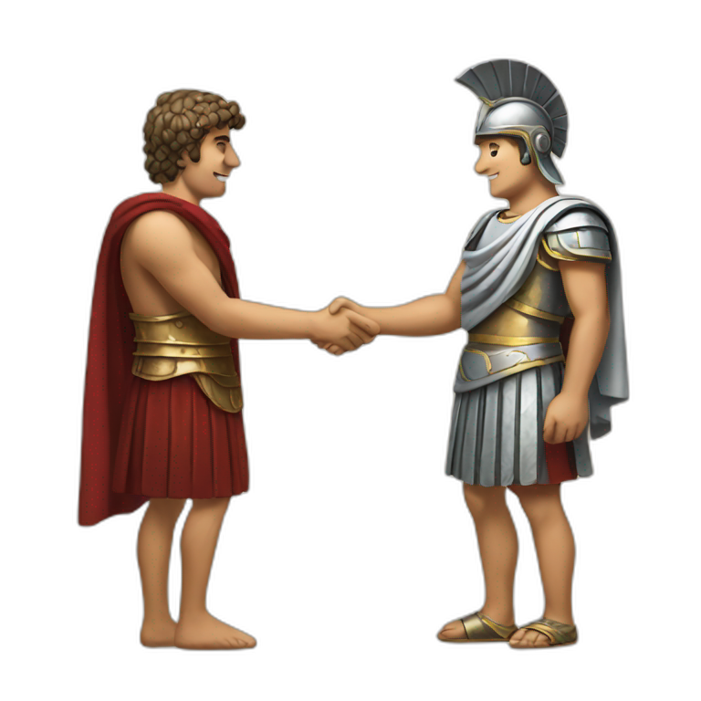 ancient rome shaking hands emoji