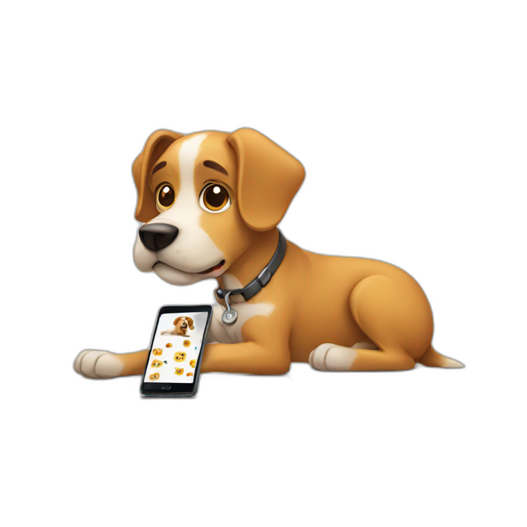 Dog watching phone emoji