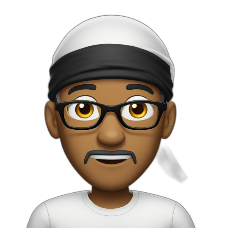 Will smith with black durag and white glasses shocked emoji