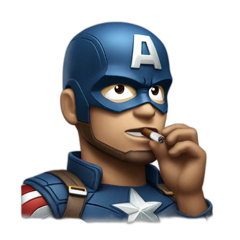Captain america smoking cigar emoji