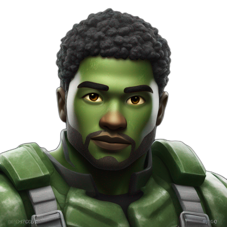 green-skinned muscular man portrait emoji