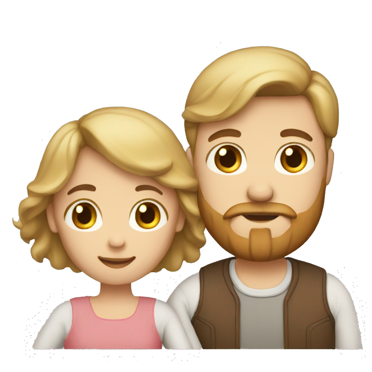 Family: son (blond), father (Brown hear, beard), pregnant mother (long brown hair) emoji