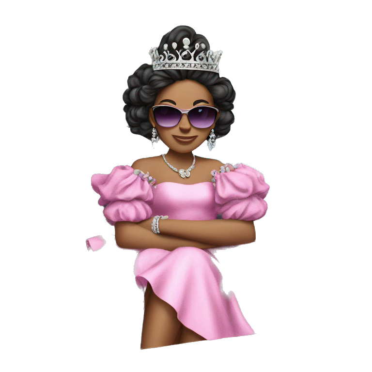 pink princess in chic sunglasses emoji