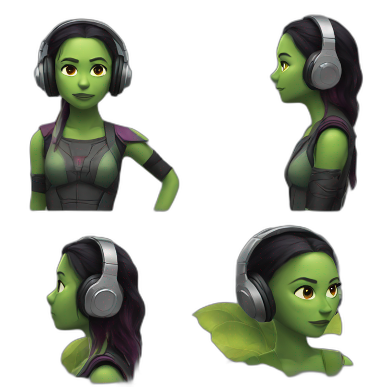  Gamora listening to music emoji