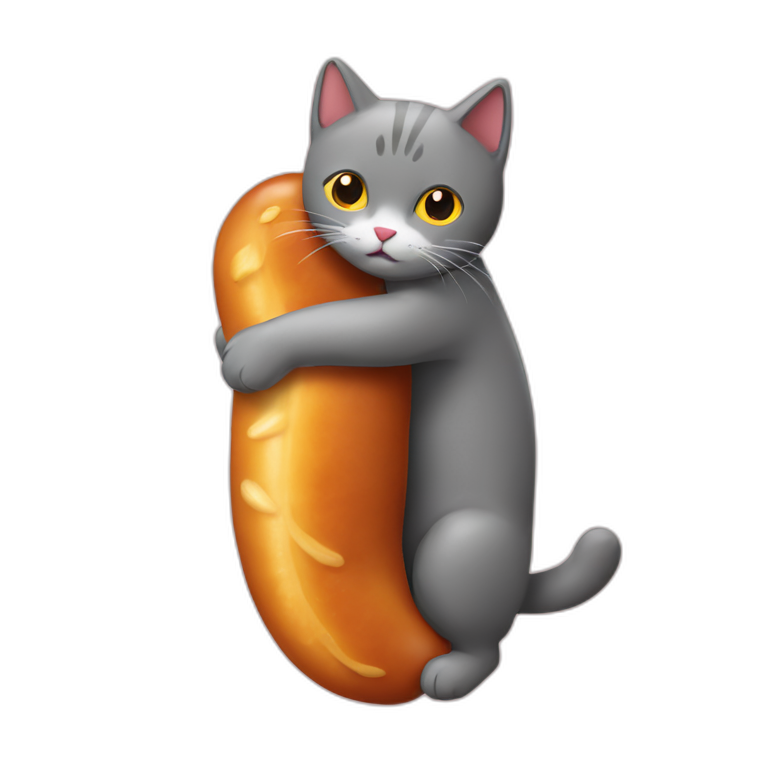 cat-hugging-a-giant-saussage emoji