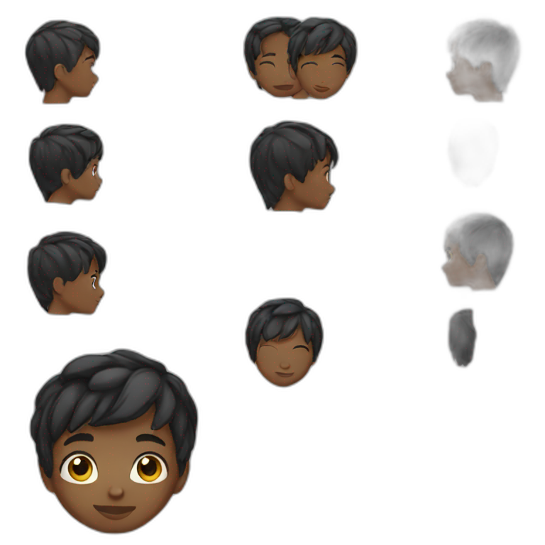 black short hair young boy emoji