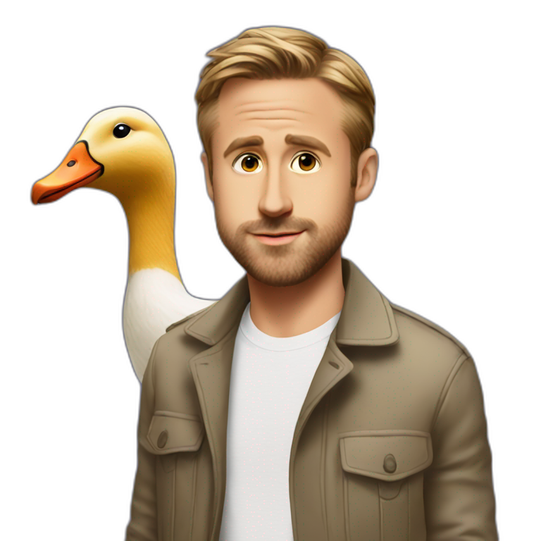 Ryan gosling with a goose emoji