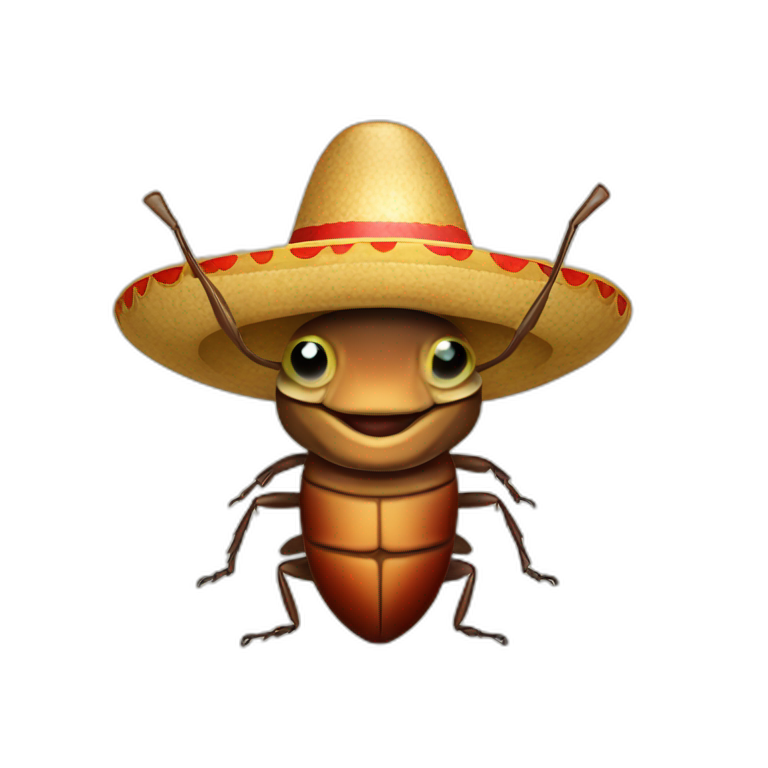 Cockroach with sombrero and maracas emoji