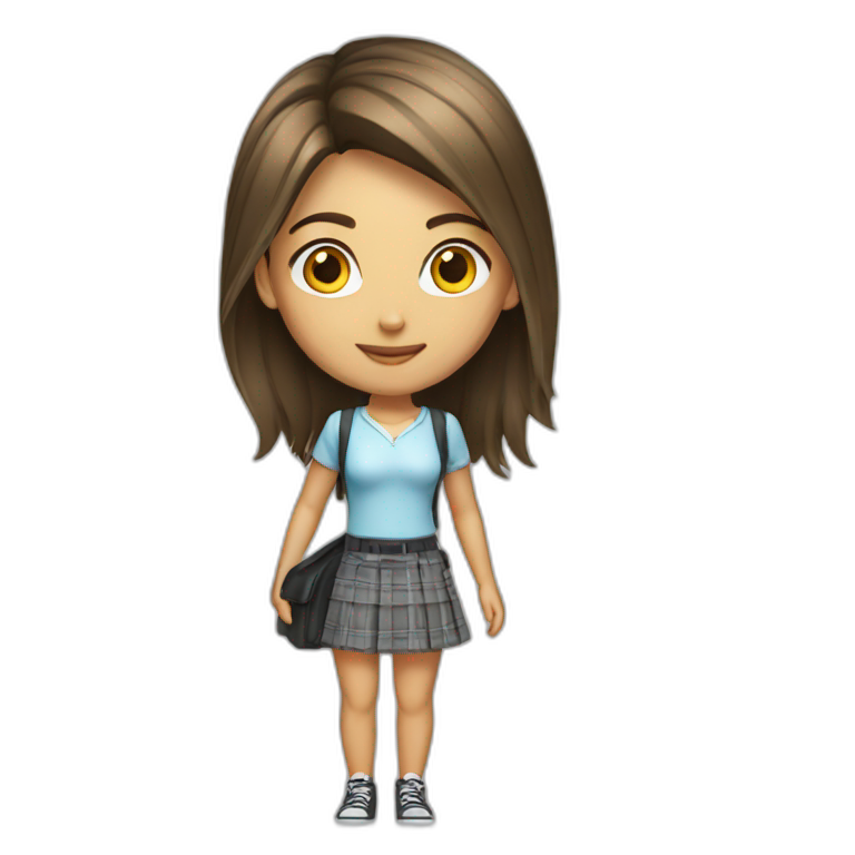 Sexy student girl skirt emoji AI Emoji Generator