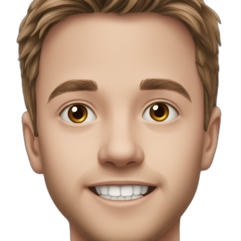 friendly brown-haired boy smiling emoji