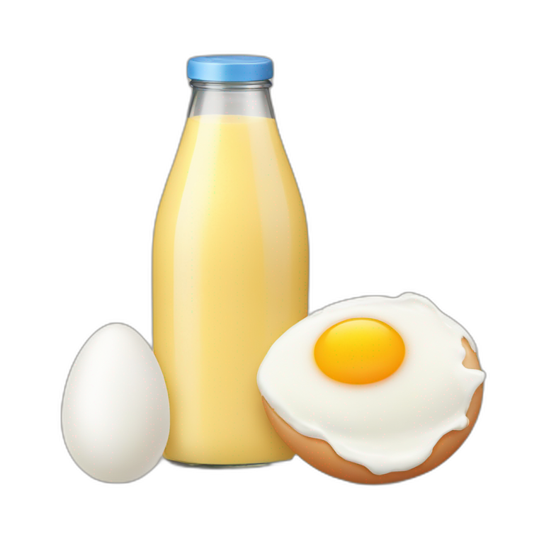 milk, egg and vegetable emoji