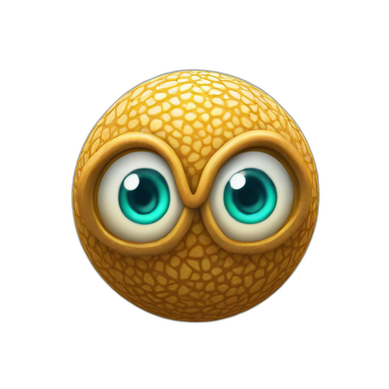 3d sphere with a cartoon Squid skin texture with Eye of Horus emoji
