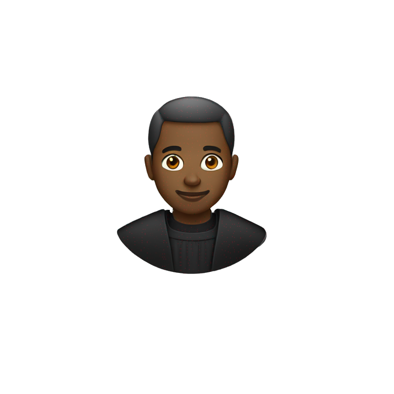 Black man wearing black clerical clothing emoji
