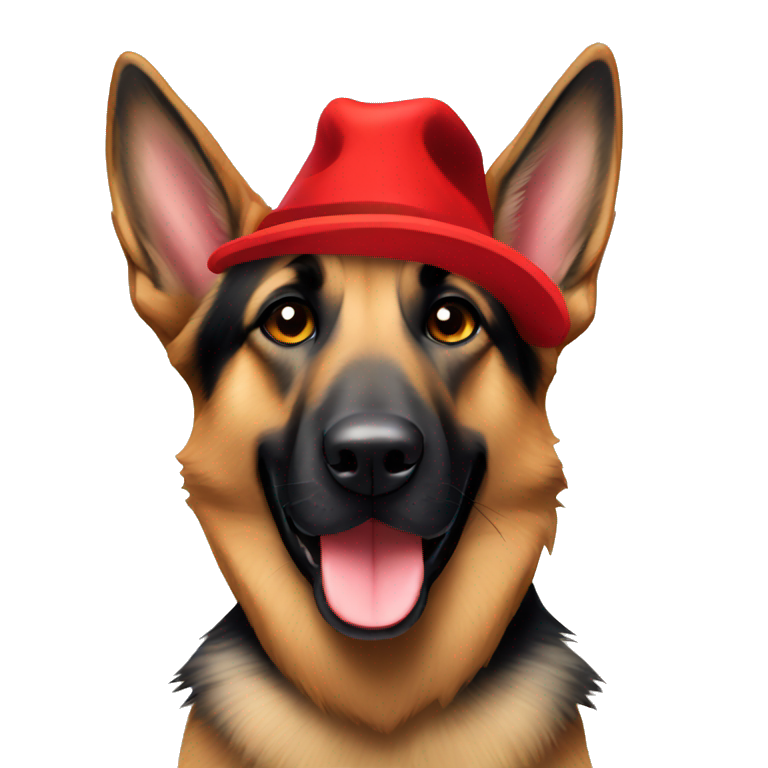 German Shepard with red hat  emoji